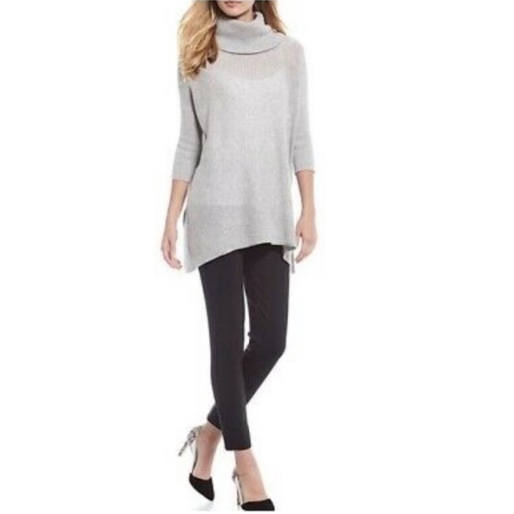100% cashmere Turtleneck sweater women’s long tunic S relaxed fit - Picture 3 of 11